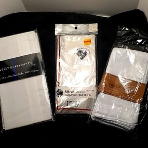 Men's Handkerchief Set - White Total of 17 betwen 3 pkgs.